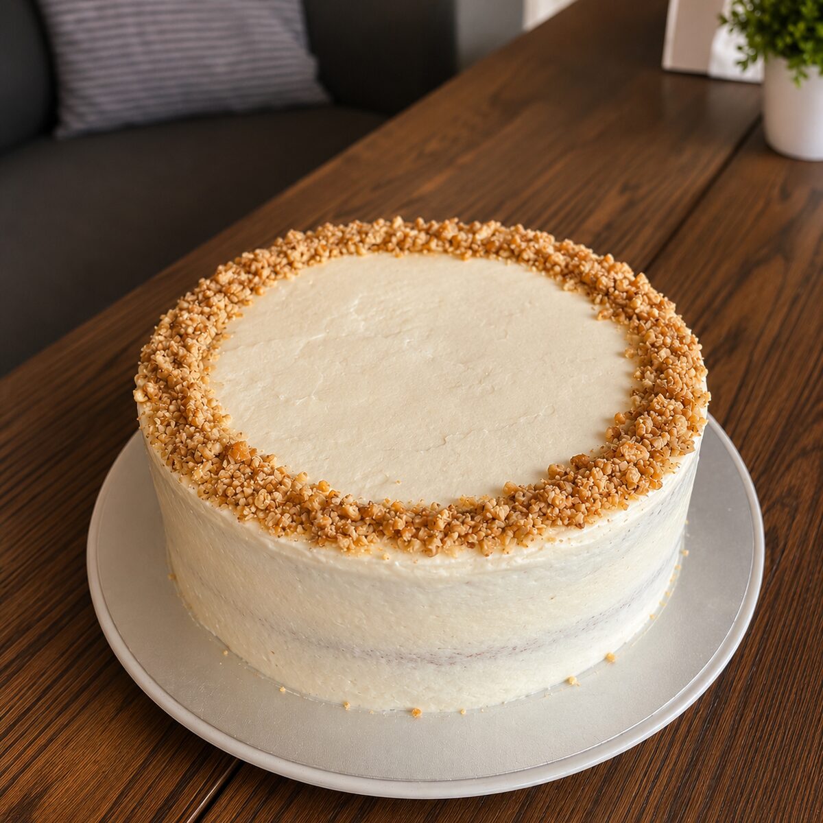 Whole 2lb carrot birthday cake with cream cheese frosting, boxed for collection or delivery in Pattaya