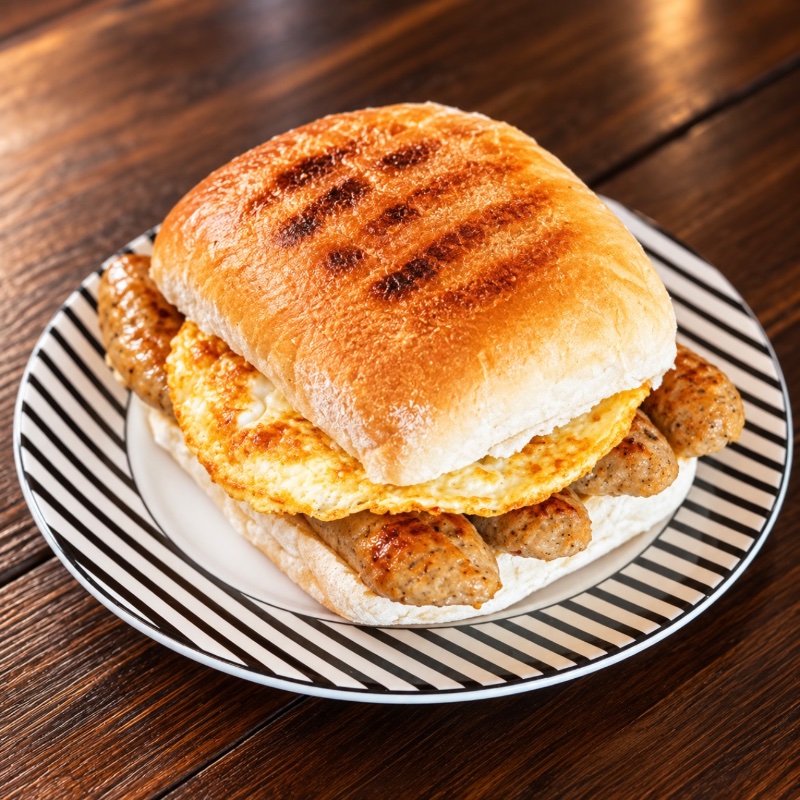 Deluxe Sausage & Egg Bap Deluxe Sausage & Egg Bap